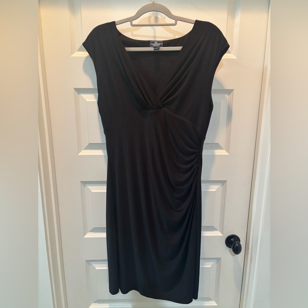 American Living Black Draped Midi Dress